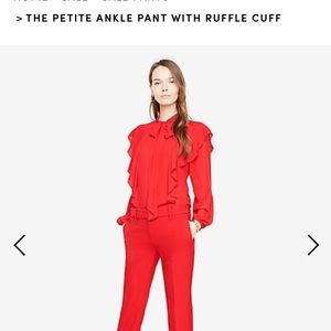 Ann Taylor Red Riffle Pants-Petite